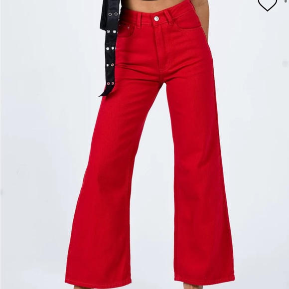 Princess Polly Jeans Princess Polly Denver Denim Jeans In Red